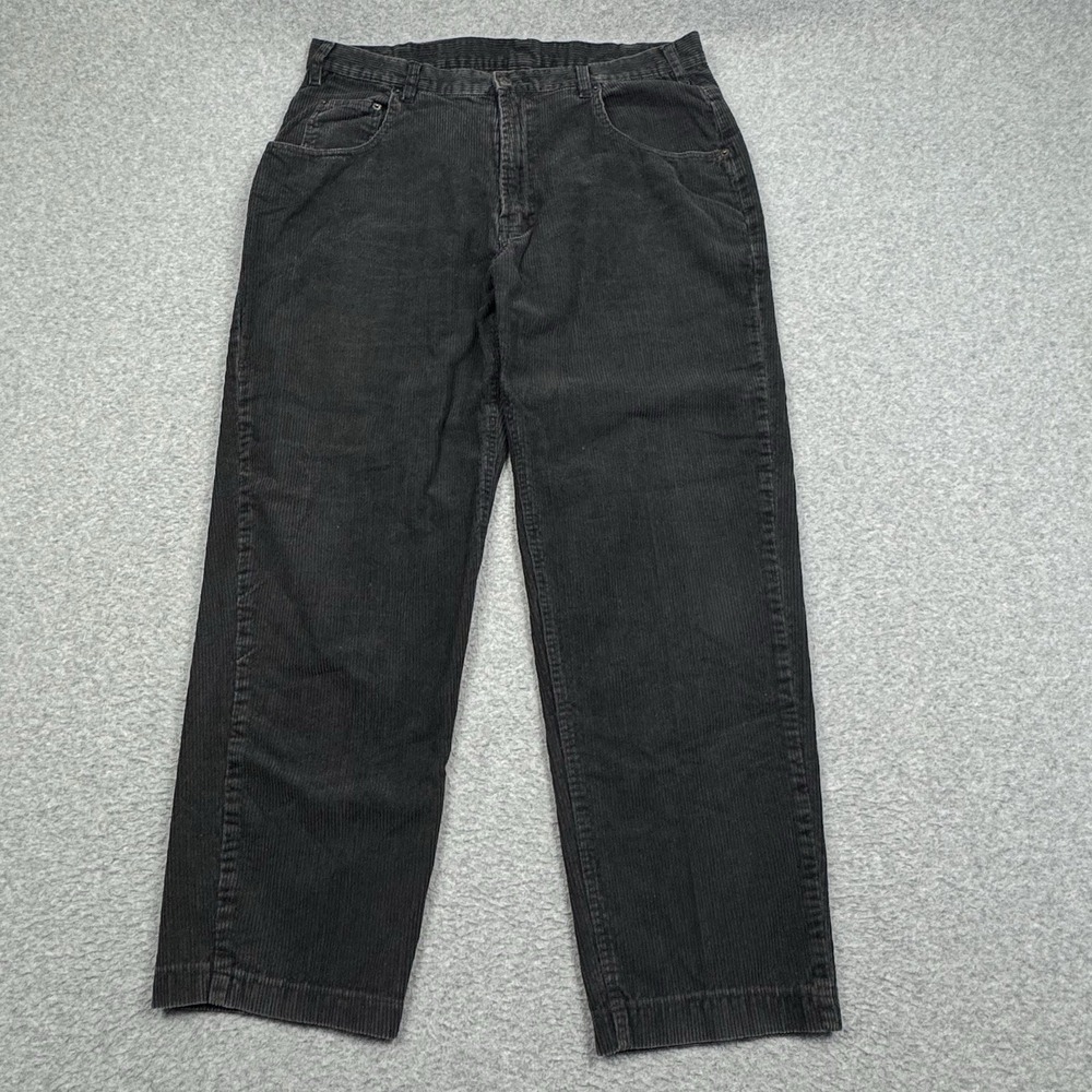 Vintage Y2K Jordache Basics Corduroy Pants 38x34 (34x28)‎ Black Cotton Straight